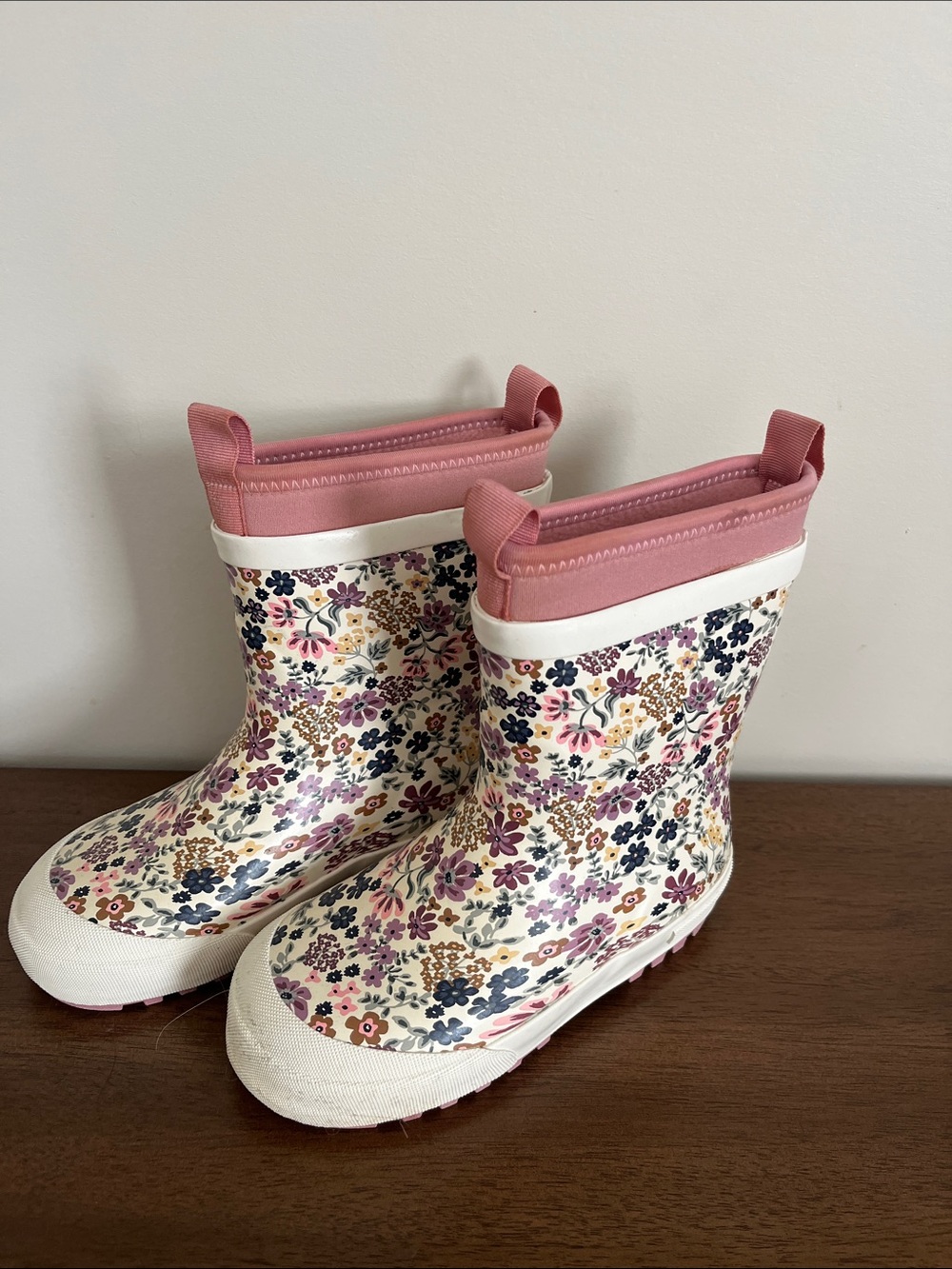 H&M Pink Floral Kids Rain Boots